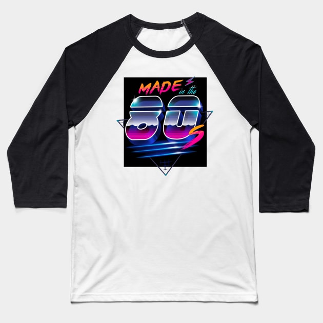 Made In The 80s Baseball T-Shirt by SAN ART STUDIO 